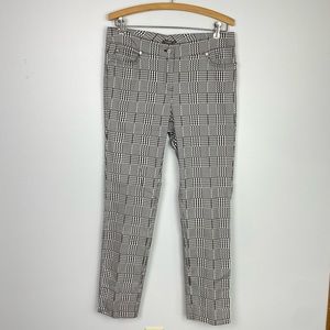 J. McLaughlin Women’s black and white geometric‎ plaid pants